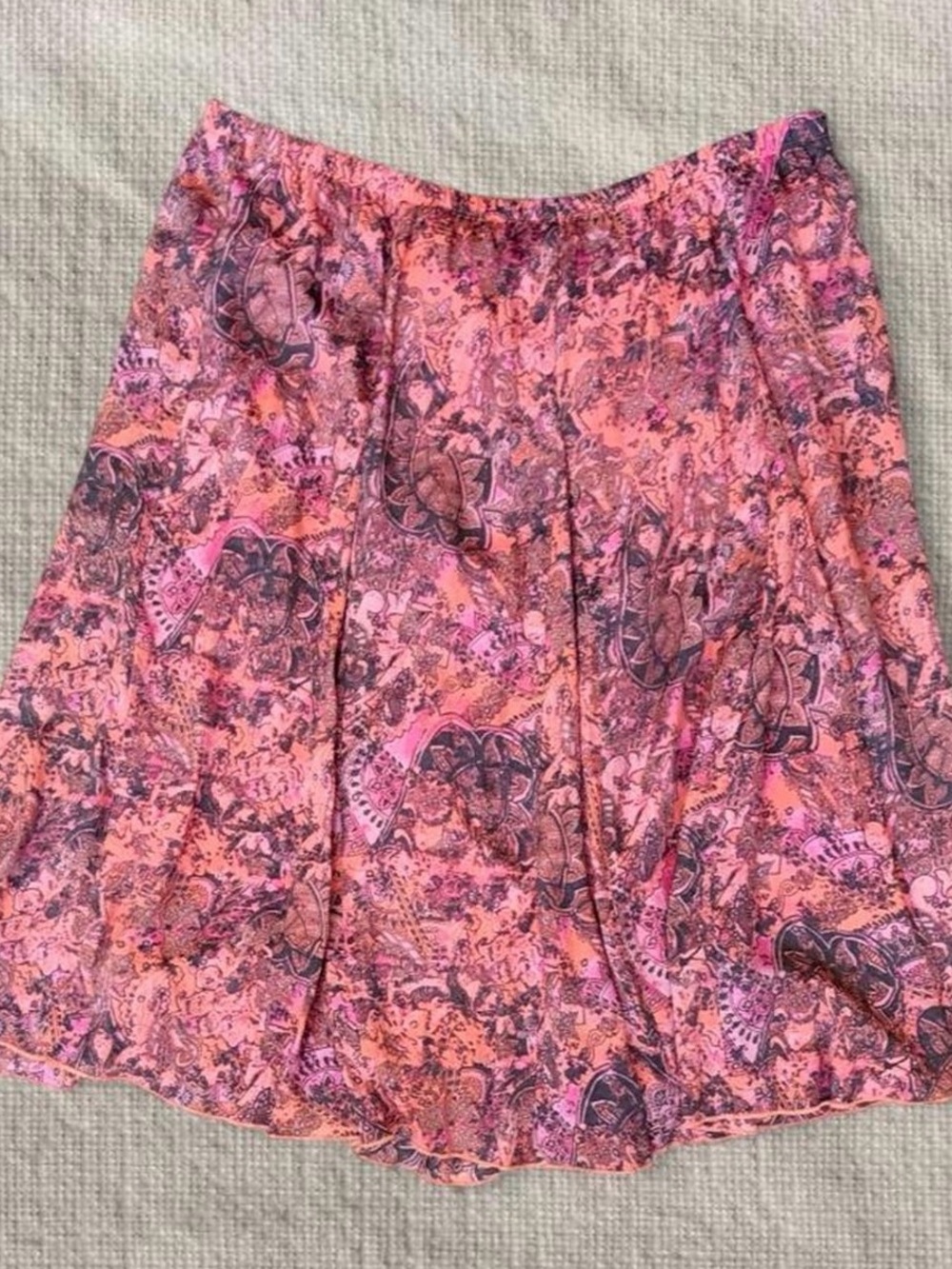 Kim Rogers Pink Paisley Tiered Midi Skirt - Women's XL